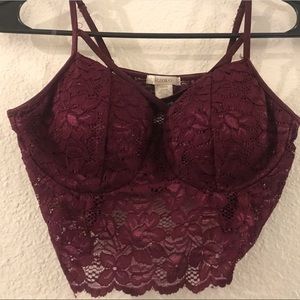 Lace burgundy crop top
